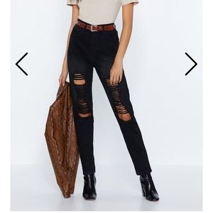 Nasty gal black high rise boyfriend jeans